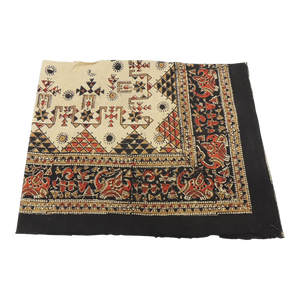 Vintage Black and Red Printed Batik Textile Border