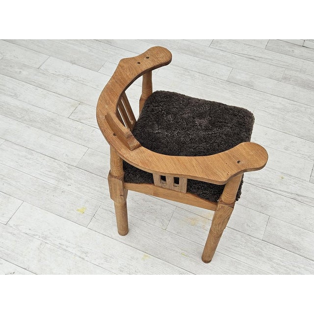 1950s Danish Reupholstered Armchair in Oak, 1950s For Sale - Image 5 of 18