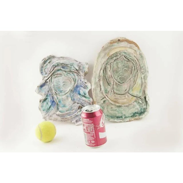 Ceramic French Terracotta Bas Relief, 1950s, Set of 2 For Sale - Image 7 of 8