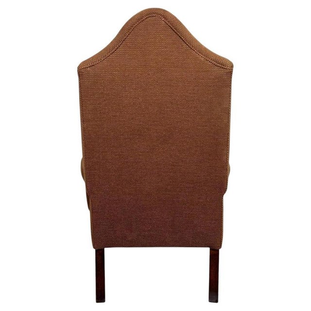 Wood 20th Century English Beech Wingback Armchair with Ball-and-Claw Feet For Sale - Image 7 of 13