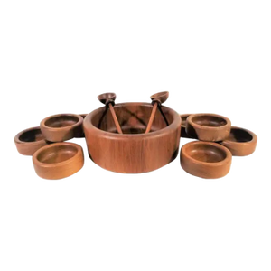 Nissen Denmark Teak Bowl Set 11 Pieces Service for 8 Mid Century 1960s