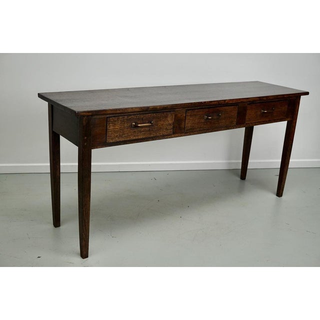 Vintage English Rustic Farmhouse Oak Side Table, 1930s For Sale - Image 9 of 16