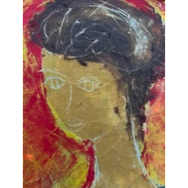 Vintage Sacha Tébo Signed Encaustic Nude Portrait Painting, 1968, Haitian Modernist For Sale In New York - Image 6 of 11