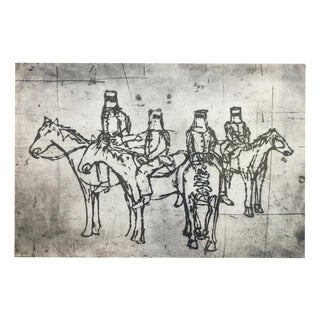 Todd Narbey, Ted Kelly, the horsemen, 2003, Drypoint and Carborundum For Sale