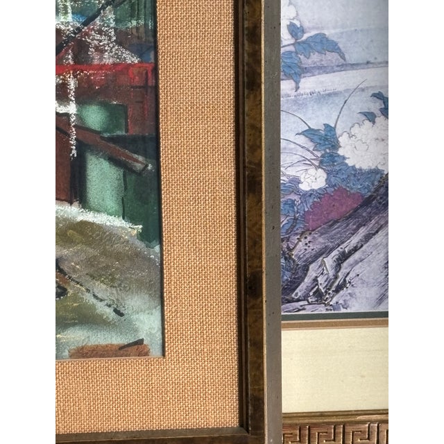 Mid-Century Modernist Cityscape Mixed Media - Framed & Signed For Sale - Image 11 of 18