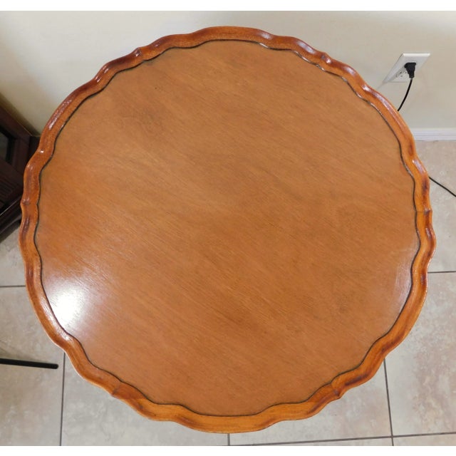 Mid 20th Century Mid 20th Century Vintage Imperial Solid Maple Wood Round Scalloped Table For Sale - Image 5 of 8
