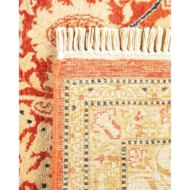 2000 - 2009 Mogul, One-of-a-Kind Hand-Knotted Area Rug in Orange, 4' 9" x 7' 1" For Sale - Image 5 of 8
