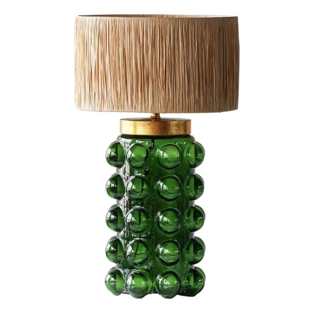 Matthew Izzo Home Emerald Green Glass Bubble Lamp For Sale