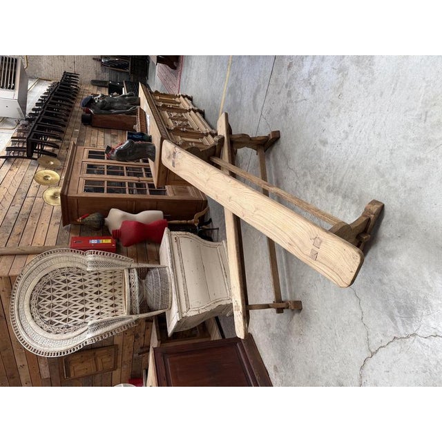 This antique pair of oak and elm benches has been fully restored. Sturdy and comfortable, with a generous seat width. I...