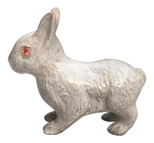 French White Terracotta Majolica Rabbit Bavent, circa 1890