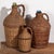 Brown Antique Glass and Wicker Demijohns, 1920s Set of 3 For Sale - Image 8 of 9