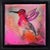 Hummingbird #1 by Ana Hefco | Tinted Layered Resin on Stretched Canvas of a hummingbird in flight For Sale