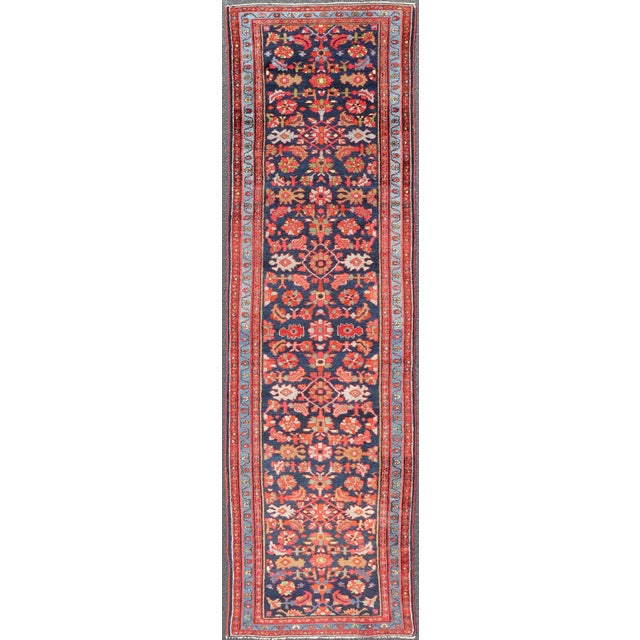 Antique Malayer Runner With Sub-Geometric All-Over Herati Design in Multicolors For Sale - Image 13 of 13