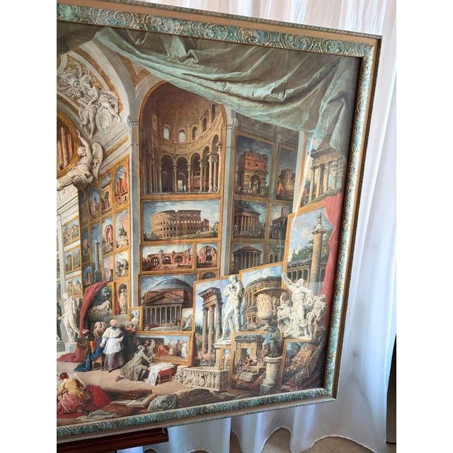Mid 20th Century Massive Framed Pannini “Gallery of Views of Ancient Rome” — Grand Tour Architectural Fantasy, 57" For Sale - Image 4 of 12