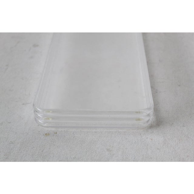 Sally Designs Art Deco Modern Lucite Acrylic Rectangular Tray-A Pair For Sale - Image 11 of 11