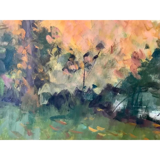 Paint Vintage American Impressionist Oil Painting New England Fall Colors by Harry Barton 22" X 26" For Sale - Image 7 of 9