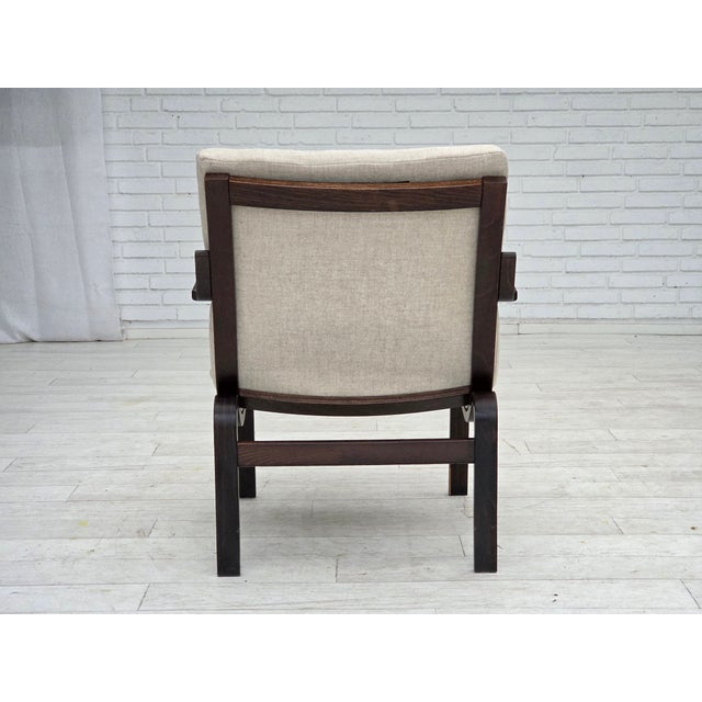 Vintage Scandinavian Chair in Furniture Wool and Dark Beech Wood, 1970s For Sale - Image 13 of 18