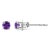 Contemporary .925 Sterling Silver 3.5 MM Created Round Purple Amethyst Solitaire Stud Earrings For Sale - Image 3 of 5