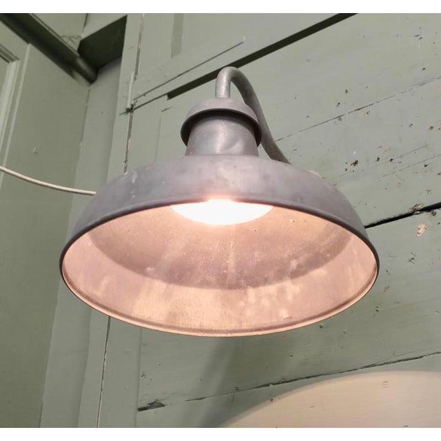 1950s Large Vintage Industrial Wall Light in Grey Metal, 1950 For Sale - Image 5 of 7