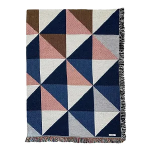 Rousseau Loom Woven Cotton Throw Blanket, Sixteen Geometric Multicolor