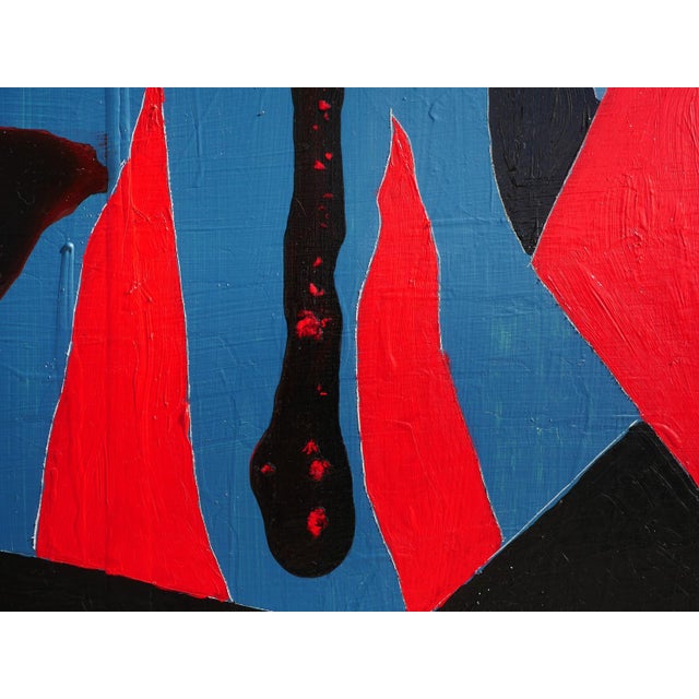 Paul Reeves "Neanderthal" Contemporary Blue and Red Geometric Abstract Painting, 2023 For Sale - Image 12 of 12