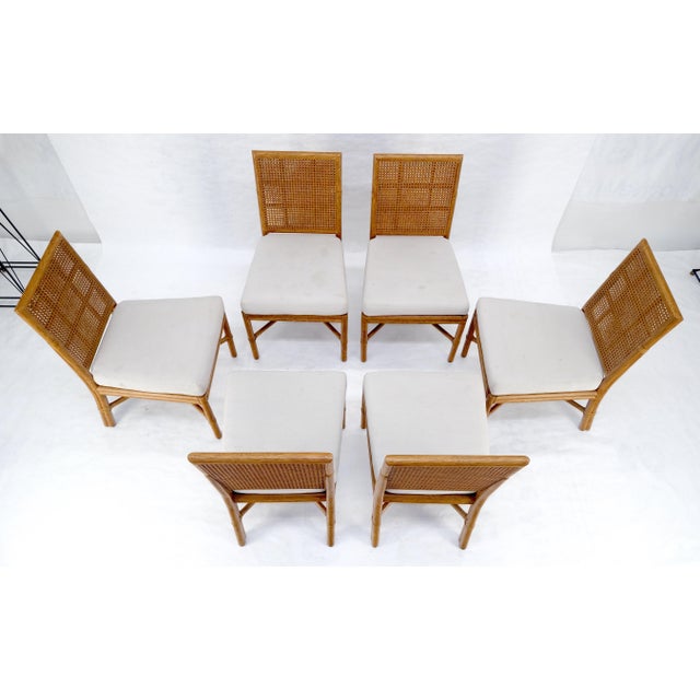 Set of 6 Mid Century Modern McGuire Cane 7 Rattan Dining Chairs MINT For Sale - Image 10 of 15