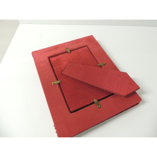 Boho Chic Vintage Red Velvet and Suzani Embroidery Decorative Picture Frame For Sale - Image 3 of 6
