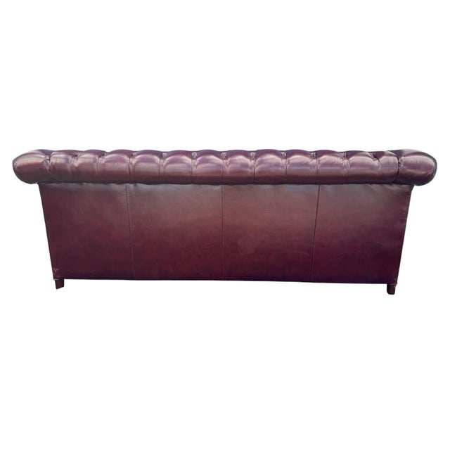 Leathercraft Vintage Leathercraft Tufted Leather Chesterfield Sofa For Sale - Image 4 of 10