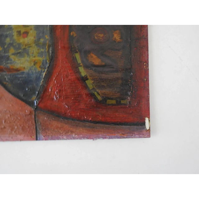 Mid 20th Century Mid 20th Century Absract Mixed Media Collage Portrait Painting For Sale - Image 5 of 6