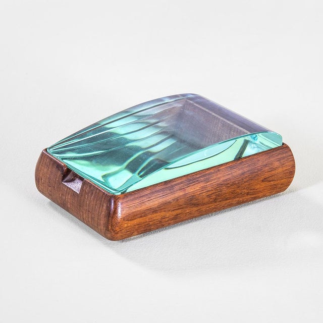 Wood Small Model 1132 Cigarette Box in Crystal and Wood by Pietro Chiesa for Fontana Arte, 1950s For Sale - Image 7 of 7