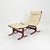 Mid century armchair “Siesta” and ottoman cream white leather by Ingmar Relling, Westnofa Furniture, Norway 1970s A...