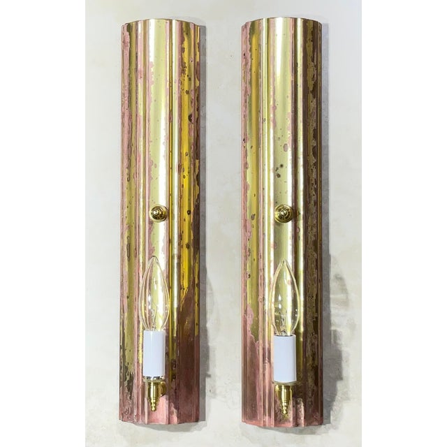 One of a Kind Pair of Joseph Malekan Repurposed Solid Bronze Sconces For Sale - Image 13 of 14