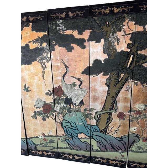 Stunning Mid-20th Century Chinese Export Six-Panel Coromandel Screen For Sale - Image 4 of 11