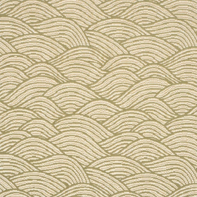 Traditional Sample - Schumacher Symphony Scallop Fabric In Olive For Sale - Image 3 of 5