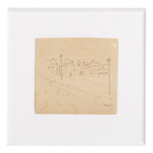 Tarsila Do Amaral, Landscape, 1920s, Ink on Paper For Sale