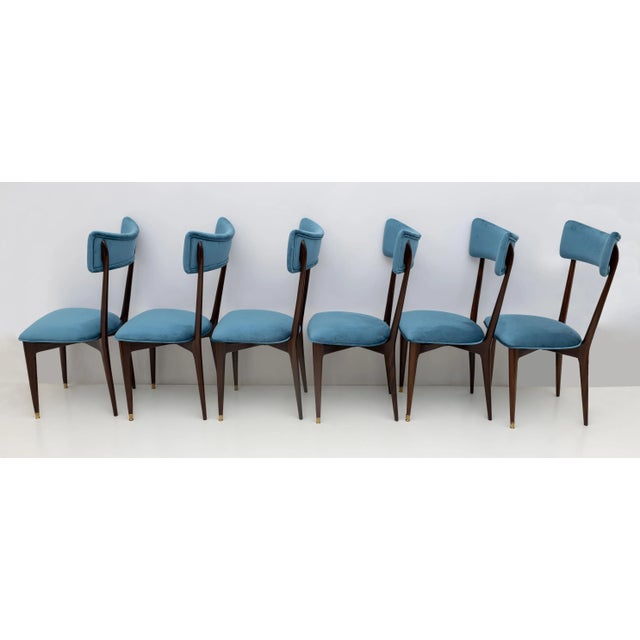 Mid-Century Modern Mid-Century Modern Velvet Dining Chairs, 1950s, Set of 6 For Sale - Image 3 of 10