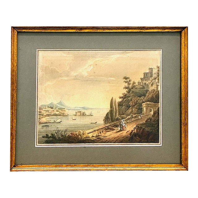 Early 19th-Century View of the Bay of Naples and Mt. Vesuvius For Sale