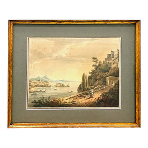 Early 19th-Century View of the Bay of Naples and Mt. Vesuvius