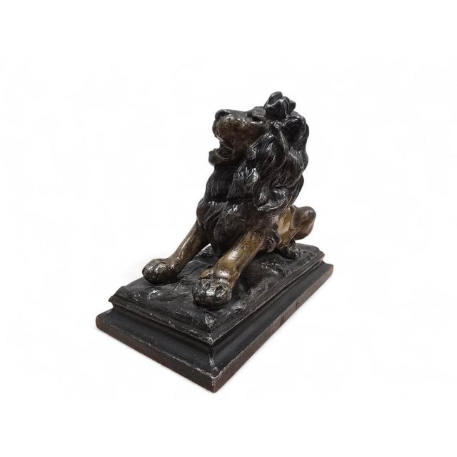 Late 19th Century Viennese Cold-Painted Bronze Lion by MR, 19th Century For Sale - Image 5 of 12
