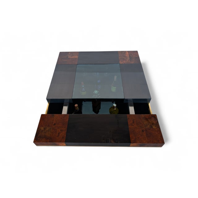 1970s Vintage Italian Walnut Burl Coffee Table, 1970 For Sale - Image 5 of 13