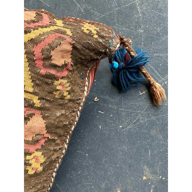 Textile Vintage Boho Kilim Throw Pillow For Sale - Image 7 of 7