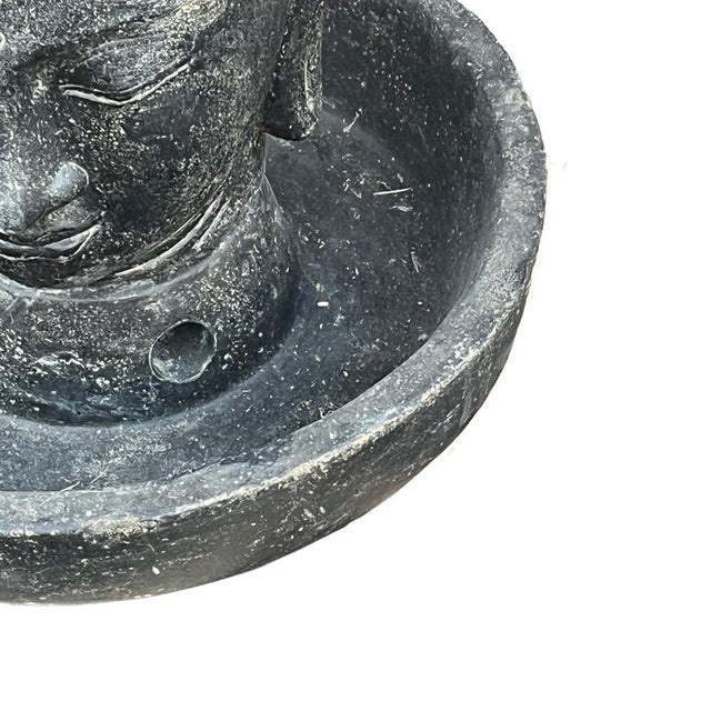 Asian Small Buddha Head Fountain With Round Basin For Sale - Image 3 of 5