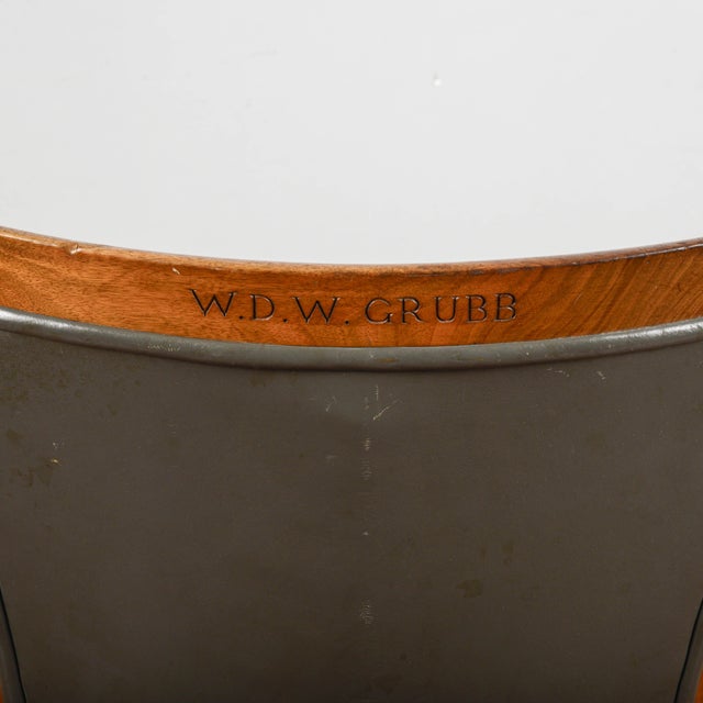 1990s Leather Chair with Printed Logo by W.D.F. Grubb, 2000s For Sale - Image 5 of 18