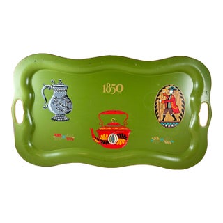 Georges Briard Tole De Lys Colonial Themed Tray For Sale