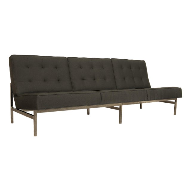 Original Mid-Century Modern 1955 Florence Knoll Parallel Bar Sofa Fully Restored For Sale