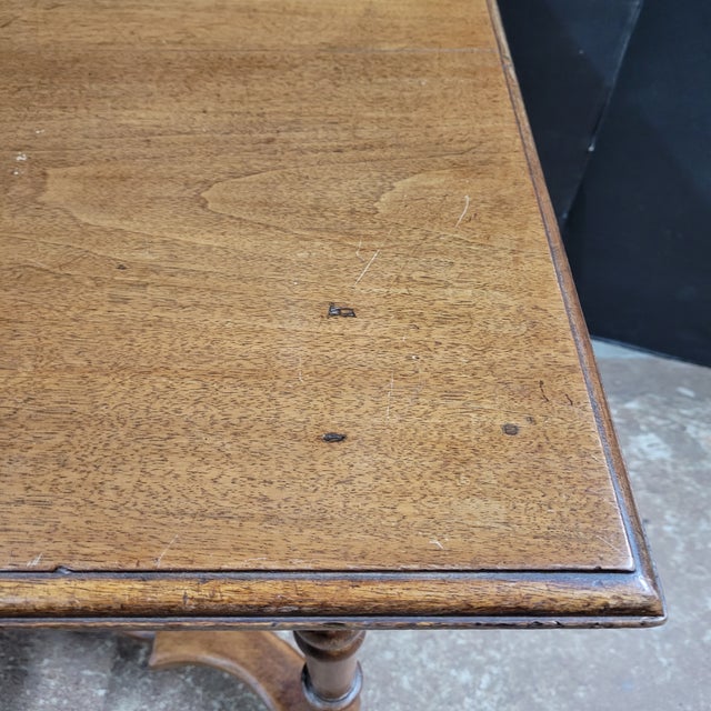 French 19th Century Walnut Side Table With X-Stretcher, Turned Legs & a Drawer For Sale - Image 4 of 18