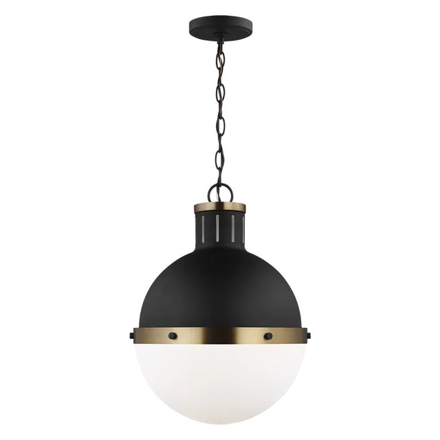 Visual Comfort Thomas O'Brien By Visual Comfort Studio Hanks 1-Light Medium Pendant in Midnight Black For Sale - Image 4 of 4