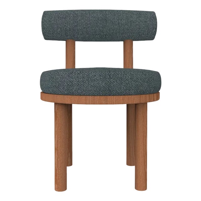 Moca Chair in Safire 10 Fabric and Smoked Oak by Studio Rig for Collector For Sale