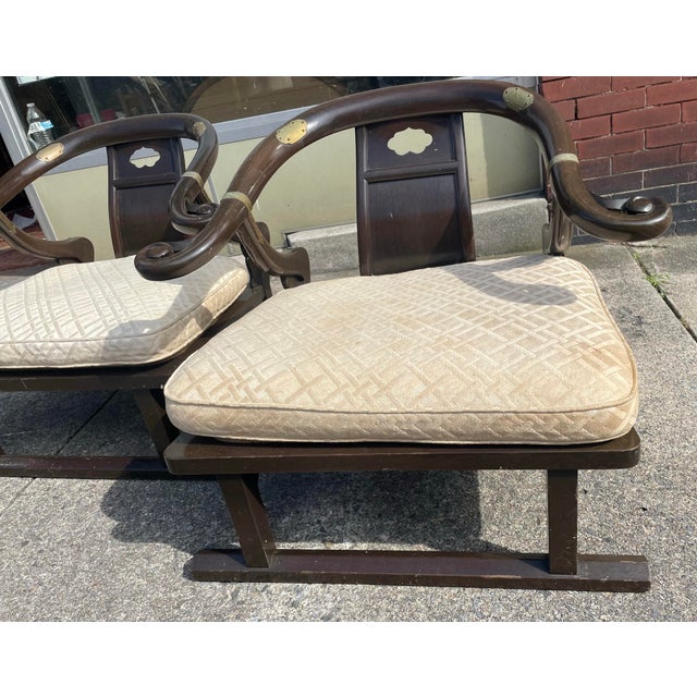 Baker Furniture Far East Collection Arm Chairs #2510 by Michael Taylor - a Pair For Sale - Image 10 of 12