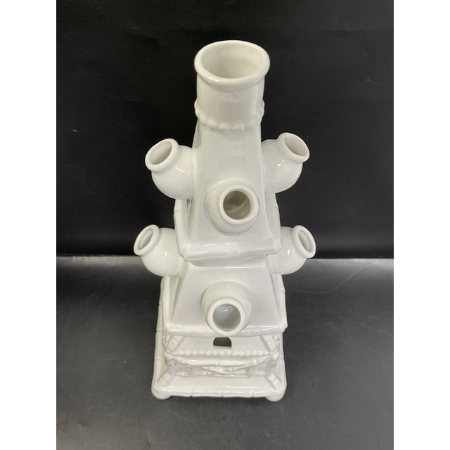 1990s Lily Pulitzer Ceramic Tulip Tulipiere Vase For Sale - Image 4 of 6